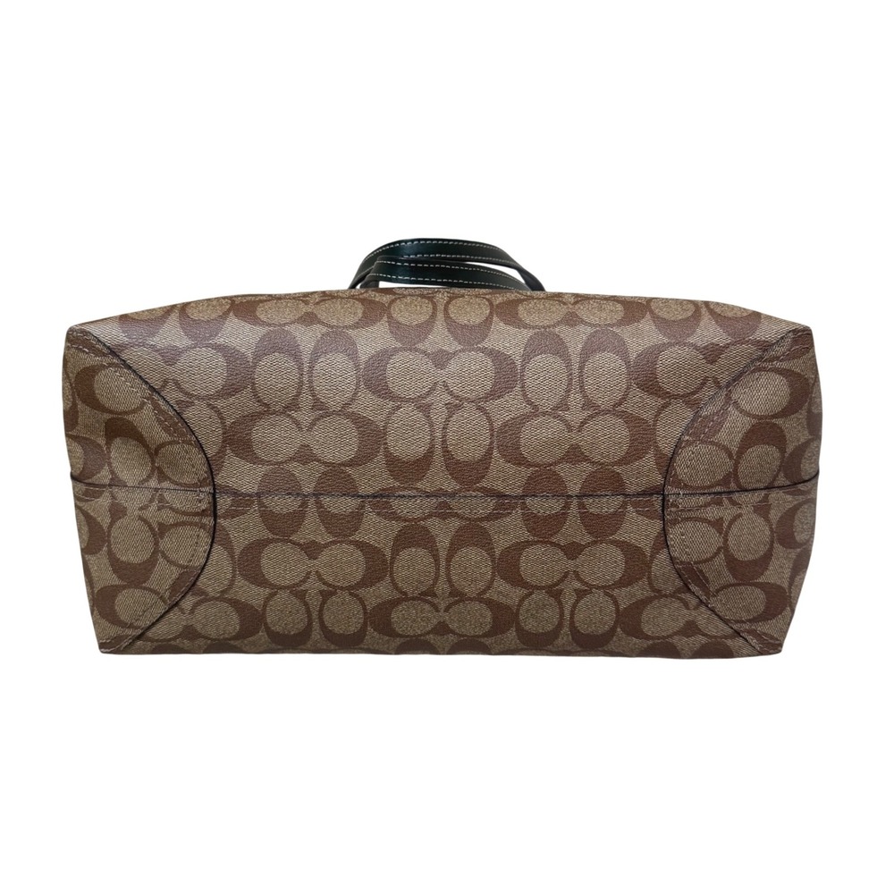Coach City Tote Signature Canvas Brown Black Green Crest Logo Bag C3869 Designer - Picture 4 of 10